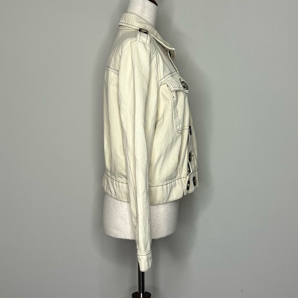 EUC | Free People | Button Denim Jacket | Cream | Size XS - Picture 4 of 14
